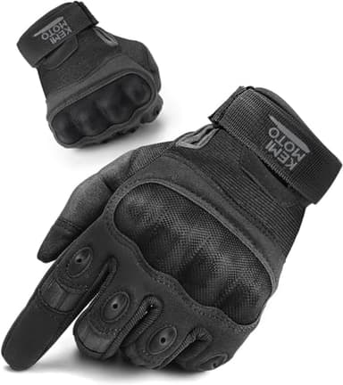 KEMIMOTO Guantes Moto Hombre, Guantes Moto Verano, Guantes de Moto Pantalla Táctil Proteccion, Guantes Tácticos Militares Dedo Completo Antideslizante MTB ATV Escalada Paintball Motocross