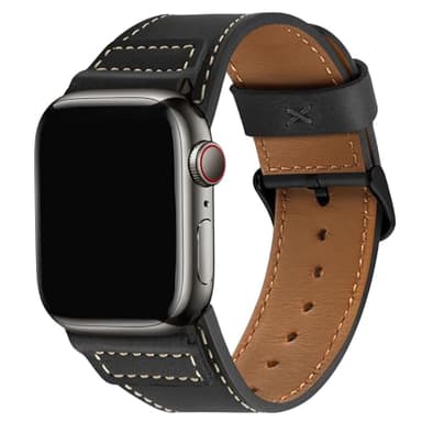 Wristitani Correa de piel auténtica vintage compatible con correa Apple Watch cuero 44mm 45mm 42mm 49mm 41mm 40mm 38mm, Correa de Repuesto Mujeres Hombres para iWatch Ultra 2 Serie 10 9 8 7 6 6 4 3 2