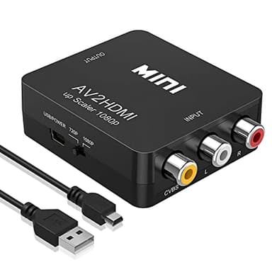 Adaptador RCA a HDMI Adaptador hdmi av to hdmi convertidor rca a hdmi,1080P 1080P Mini RCA Compuesto CVBS Convertidor de Audio Vídeo Soporta PAL/NTSC Compatible con PC/Laptop/Xbox/PS4/TV/STB/VHS/VCR