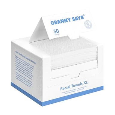 GRANNY SAYS Toallas Desechables Faciales, 50 Unidades Toallitas Desmaquillantes, Toallas Faciales, Toallas Cara Toallitas Limpieza, Toallitas Faciales Desechables Toallitas Secas, Clean Towels XL