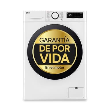 LG F2WR5S08A0W - Lavadora Inteligente, 8kg, AI Direct Drive, 1200rpm, Carga Frontal, Algodón Turbo, Vapor Steam, Fondo Reducido, Clasificación A, Serie 500, Blanco