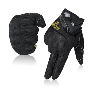 BORLENI Guantes de Moto, Dedo Completo Guantes de Moto con Pantalla Táctil Guantes de Nudillos
