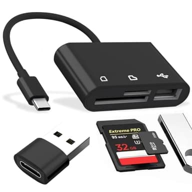 Lector Tarjetas SD/Micro SD Lector de Tarjetas SD USB c,6in1 USB USB-C OTG Adaptador Tarjetas de Memoria y USB para Micro SD TF, SDXC,SDHC,MS,MMC,MSXC Compatible con Teléfono móvil Windows y Mac OS
