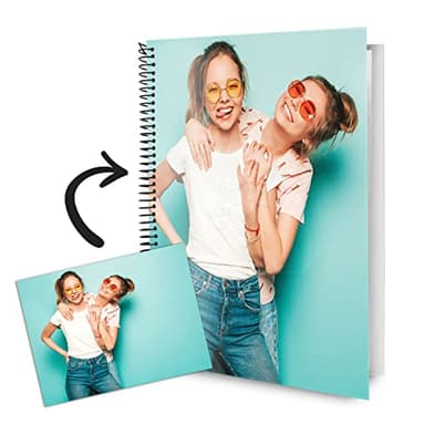 Agenda Anual 2025 Día por Página - Tamaño A5 - Portada personalizada y cubierta de plástico transparente - Incluye Calendario anual, Notas y marcapáginas - Personalizable con tu foto