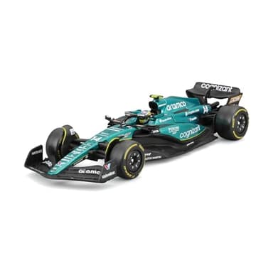 Bburago 1/43 Racing - 2023 F1 Aston Martin AMR23 - con Casco #Alonso Vehículo Fórmula 1 Aston Martin Temporada 2023 de Metal a Escala 1/43ª Piloto #Alonso con Casco