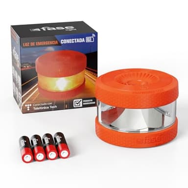 Luz Emergencia Coche Homologado DGT - baliza v16 homologada DGT con geolocalizador - Proporciona Geolocalización Exacta a la DGT - FASELIGHT IoT Color Naranja