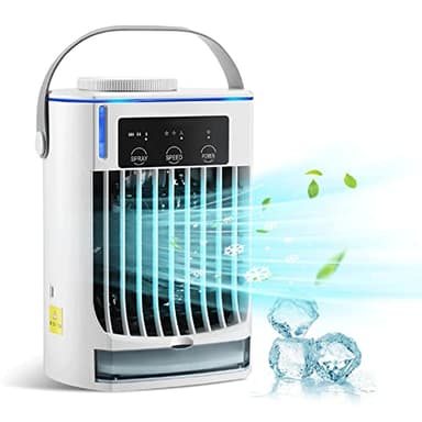 Climatizador Evaporativo PortáTil - 4 en 1 Aire Acondicionado Por - Climatizador Evaporativo Silencioso tanque de agua de 500ml - 3 modo niebla y 3 velocidades dormitorio oficina