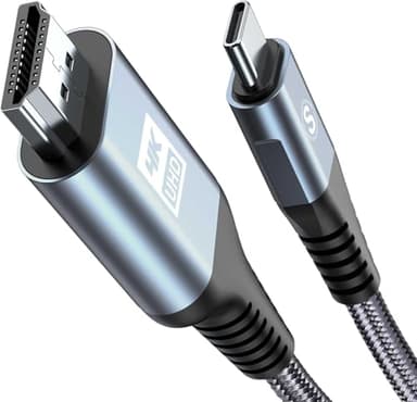 4K Cable USB C a HDMI 2m, Cable Tipo C a HDMI 4K@UHD para Thunderbolt 4/3 Compatible con i Phone16 15 Plus Pro Max, MacBook Pro/Air, iPad Pro, iMac, Galaxy S24/S23/S22/S21, Surface, XPS 15, etc.