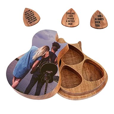Púas de Guitarra Personalizadas, Estilo de Impresión, Regalo Personalizado Para Papá, Mamá, Hijo, Niños, Familia, Día Del Padre, Día de La Madre (Caja + 3 Púas)