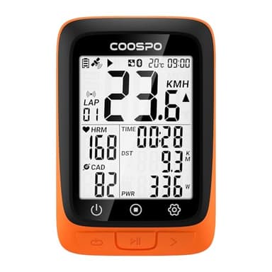 COOSPO BC107 GPS Computadora de Bicicleta Ant+/ BLE5.0, Ciclocomputador Bici Inalambrico IP67 Impermeable de 2,4" Retroiluminada Autonomía Pantalla