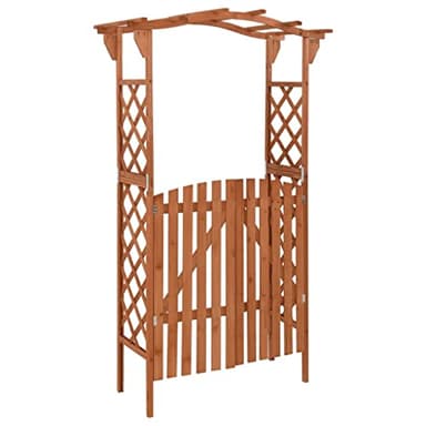 vidaXL Pérgola con Puerta Arco Entrada Pasaje Jardín Soporte Trepadoras Porche Cenador Decoración Patio 116x40x204 cm Madera Maciza de Abeto