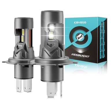 KOYOSO Bombilla H4 LED 100W: 26000LM Faros Coche 9003/HB2 LED - Luces Cortas y Luces Largas 6500k Blanco