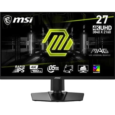 MSI mag 274UPF E2 Monitor UHD Gaming de 27 Pulgadas, Panel IPS rápido de 3840 x 2160, 160 Hz / 0,5 ms (GtG, mín sRGB del 133%, Diseño sin Marco, VESA DisplayHDR 400, DisplayPort