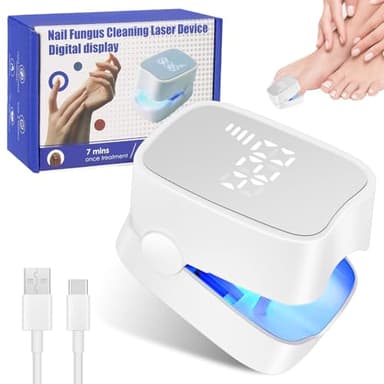 ACWOO Dispositivo de Tratamiento Antifúngico de Uñas, Dispositivo de Limpieza y Tratamiento de Hongos en Uñas, Dispositivo de Terapia Láser Recargable y Portátil para Onicomicosis con Temporizador