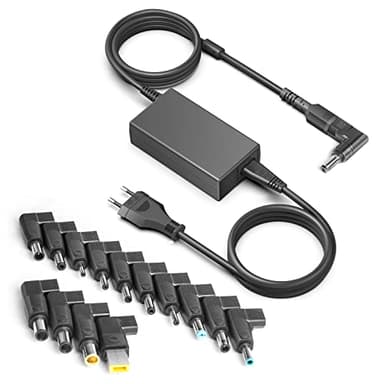 HKY 65W Cargador Universal Portátil, 19V 3.42A Ordenador Alimentación para HP LG Gram 13" 14" 15" Acer Asus Sony Toshiba Lenovo IBM Samsung Gateway Medion Fujitsu Adaptador Corriente con 15 Conectores