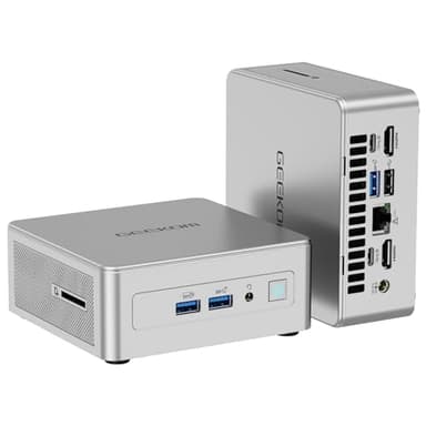 GEEKOM AE8 Mini PC Windows 11 Pro, Mini PC AMD Ryzen 7 8845HS Procesador(8 Núcleos y 16 Hilos, hasta 5,1 GHz), Mini Ordenador DDR5 32GB 512GB SSD, AMD Radeon™ 780M, Wi-Fi 6E, Bluetooth 5.2, HDMI
