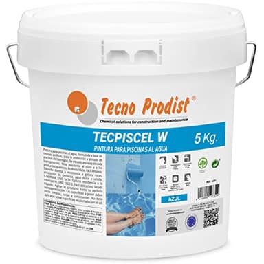 Tecno Prodist TECPISCEL W PINTURA PISCINAS AL AGUA (5KG) - Alta resistencia y durabilidad - Gran cubrición, flexibilidad, adherencia - Fácil Aplicación