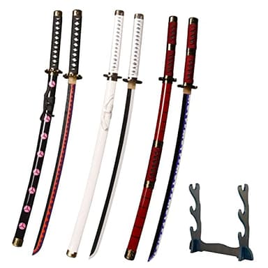 LQZJG Juego de 3 Piezas Anime Espada de bambú Cosplay，Roronoa Zoro Espada Katana Shusui&Wado Ichimonji&Sandai Kitetsu 103 cm/40 Pulgadas