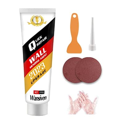 Wansiven Crema de Reparación de Pared Kits, Masillas de Relleno Pared Blanca, Pasta Tapagrietas para Reparar o Tapar Fisuras, Agujeros de Uñas, Grietas, Graffiti- Lista para Usar (1)