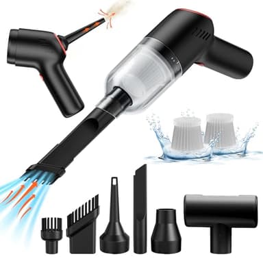 APPS2Car 3 en 1 Aspirador de Mano,12000PA Aspiradora de Mano Carga Tipo C Aspirador Coche Mini Aspiradora de Mano con 2 Filtros para Coche,Hogar,Oficina,Pelo de Mascotas (Negro)