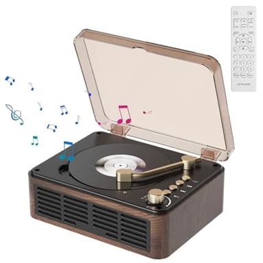 KOVCDVI Reproductor de CD Bluetooth Reproductor CD Retro con Altavoces Radio Reproductor de CD con Bluetooth Soporte USB y AUX Reproducción con Mando a Distancia Funda Antipolvo
