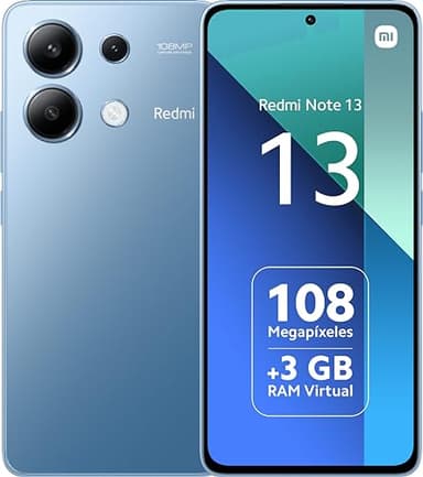 Xiaomi Redmi Note 13 4G - Smartphone de 8+128 GB, Pantalla de 6,67" AMOLED FHD+ 120Hz, Snapdragon 685, Triple cámara de hasta 108MP, Carga rápida 33W, Azul (Versión ES)