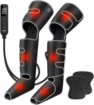 FIT KING Presoterapia Piernas con Calor, Masajeador de Piernas para el Dolor y la Circulación Botas Presoterapia para Edemas, Relajación Rápida Calienta toda la pierna y el pie