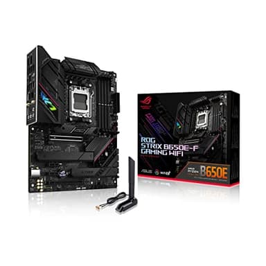 ASUS ROG Strix B650E-F Gaming WiFi, Placa Base AMD Ryzen AM5 ATX (VRM de 12 + 2 Fases, DDR5, 3 Ranuras M.2, PCIe 5.0, WiFi 6E, 2.5G LAN, USB 3.2 Gen 2x2 de Tipo C, Aura Sync RGB)