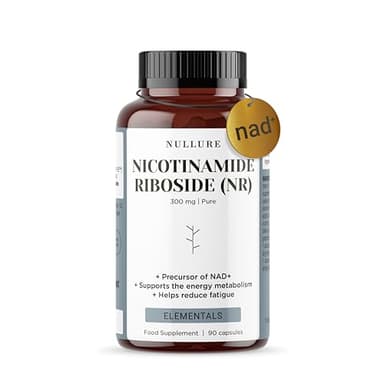 Nullure NAD Nicotinamide Riboside 300mg| NAD+ Boost |Certificado Clean Label |Testado Laboratorio Alemán| Vegano | Suplemento Longevidad | Alternativa NMN | NR puro >99% | NADH | 90 cápsulas 3 meses
