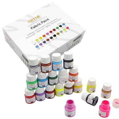 Artme Pintura para telas Juego de tintes 20 colores 20ml x20 - Lavable