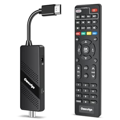 Decodificador TDT HD 2025, Sintonizador TDT HD DVB-T2 1080P H265 HEVC 10 bit, Descodificador Digital Soporta Salida HDMI/AV y USB Multimedia, USB WiFi, Dolby, PVR, LCN, Control Remoto IR 2 en 1