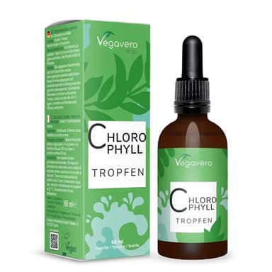 CLOROFILA Liquida GOTAS | 300 mg de Chlorophyll | Sin Aditivos | Vegano y Natural | Vegavero®