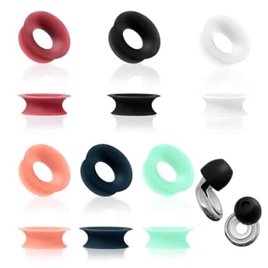 Nogeqi 12 tapones de silicona para los oídos para la reducción de ruido de 5 dB adicional para viajes, oficina, biblioteca