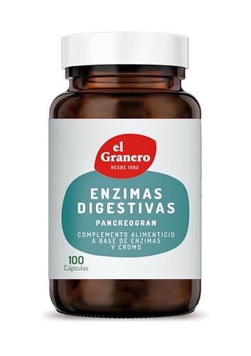 El Granero Integral - Complemento Alimenticio - Pancreogran Complex - 100 Cápsulas - Enzimas Pancreáticas - Contiene Cromo - Ayuda a Mantener los Niveles de Glucosa en Sangre - Digestivo