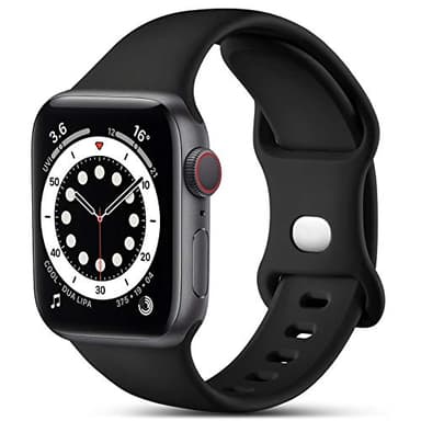 CeMiKa Compatible con Apple Watch Correa 38mm 40mm 41mm 42mm 44mm 45mm 46mm 49mm, Deportivas de Silicona Correas de Repuesto para iWatch SE Series 10 9 8 7 6 5 4 3 2 1,38mm/40mm/41mm-S/M, Negro