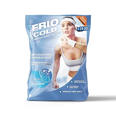 PRACTICOSA Bolsa de Frío Instantáneo. Bolsa Higiénica de Un Solo Uso. Sensación Rápida e Inmediata para uso externo. Compresas de Frío Multiusos. 14x19 cm. 24 Unidades