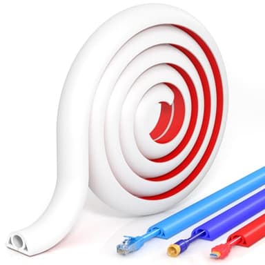 Canaleta de cables autoadhesiva de PVC flexible, fácil de cortar, montaje para todos los cables, hogar, oficina, escuela, bandeja para cables para ocultar 1 cable