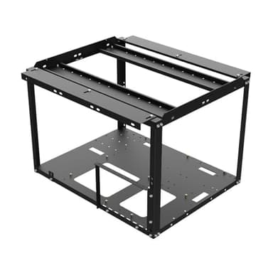 Marco de plataforma de minería – Carcasa de PC de marco abierto | Caja de equipo de minero de marco de PC | Refrigerador de CPU de 145 mm de altura apilable Crypto Coin Moneda Accesorios de minería,