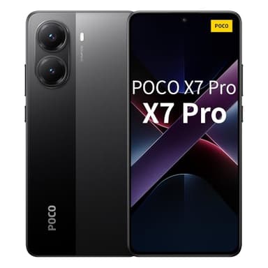 Xiaomi Poco X7 Pro Smartphone, 12 + 256 GB, cámara principal de 50 MP con OIS, batería de 6000 mAh (typ) con carga HyperCharge de 90 W, IP68, funciones AI(cargador no incluido) negro