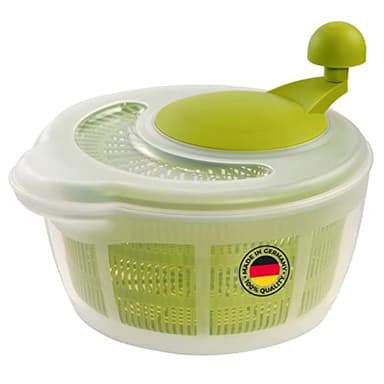 Westmark Ensaladera, Capacidad: 5 litros, ø 26 cm, Plástico, Sin BPA, Fortuna, Color: transparente/verde,243222E1