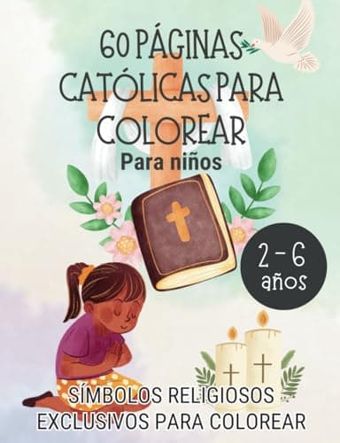 60 dibujos cristianos para colorear para niños pequeños - Para niños a partir de 2 3 4 5 6 años - Despertar a la fe - Regalo de bautismo: 60 ... niños de 2 años en adelante - Libro para c