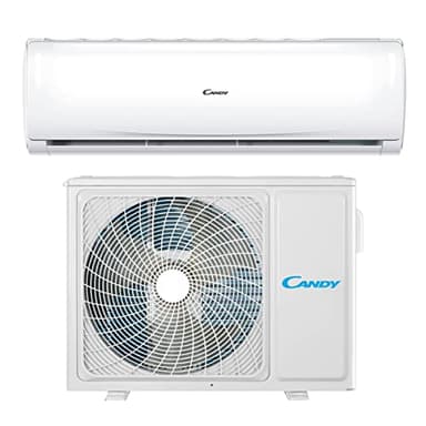 Candy, Aire acondicionado Smart Linea Pura, climatizador monosplit con unidad exterior e interior 12000 BTU, 20 dBA, con bomba de calor para aire caliente, autolimpieza y control remoto con App