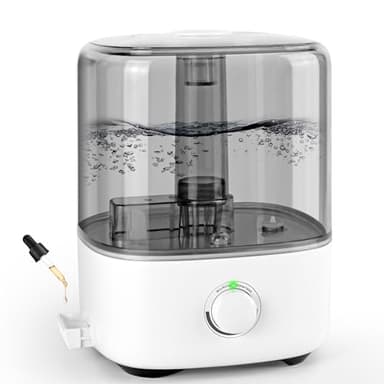 Humidificador Bebes 5L, Ultrasónico Top-Fill Humificadores para Habitacion 28dB Silencioso Humificador de Humedad para Bebés y Plantas, Hogar, Apagado Automático, Blanco
