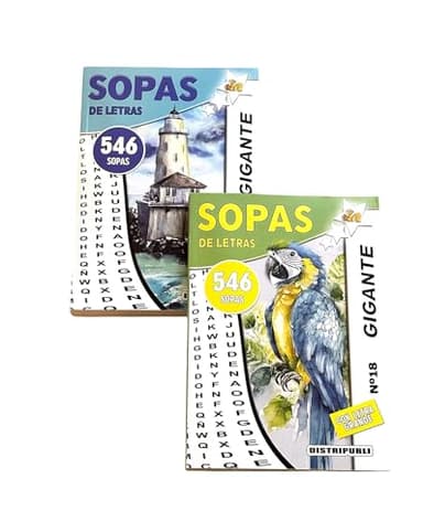 1092 Sopas de Letras con Letra Grande Pack de 2 Libros para Adultos Entretenimiento y Ejercicio Mental Blanco y Negro