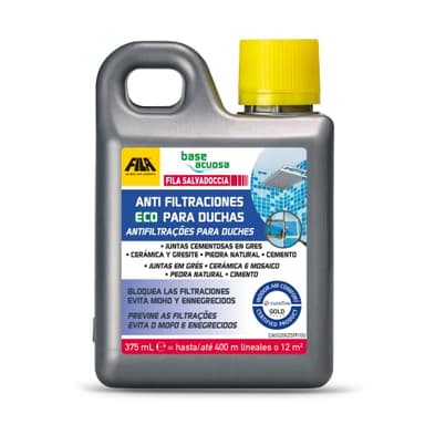 FILA Surface Care Solutions, FILA SALVADOCCIA, Anti Filtraciones ECO para Duchas, Liquido Impermeabilizante Hidrofugante Transparente para Sellar Filtraciones de Agua en Duchas, Anti Moho Ducha, 375ml
