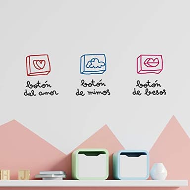 Pegatina de pared wall decor BOTONES DE AMOR. Vinilo decorativo es español. Pegatina decorativa Decoración Salón Hogar Oficina Tiendas Habitacion. Frases y mensajes positivos para pared.