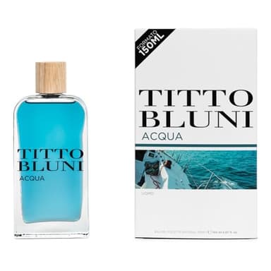 TITTO BLUNI - Acqua Uomo, Colonia Hombre, 150 ml, Perfume Formato Spray, Eau de Toilette Natural y Masculina, Aroma Especiado e Intenso, Fragancia Atractiva y de Larga Duración