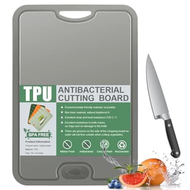 Rubessia Tabla de Cortar Flexible con Ranuras para Jugo, Tablas de Cortar de TPU Flexibles Resistentes a Los Arañazos, Tabla de Cocina, sin BPA, Apta para Lavavajillas, Antideslizante