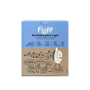 Flopp - Perfume para la Ropa con Aceites Esenciales Naturales en Pastillas - Fuerte fragancia duradera - 90 cápsulas
