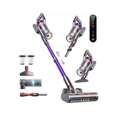 INTETURE Aspiradora sin Cable 50KA/600W Escoba Aspiradora sin Cable Pontente 65Mins Carga en Pared,Luz Verde Súper Brillante Aspirador sin Cable Aroma,Pantalla Táctil Antienredo para Suelo/Alfombra